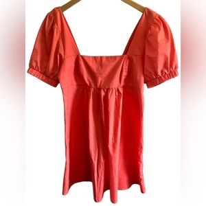 Wild Fable Womens Babydoll Mini Dress in Coral Sz S